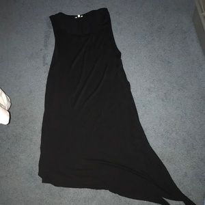 Long angled black tank